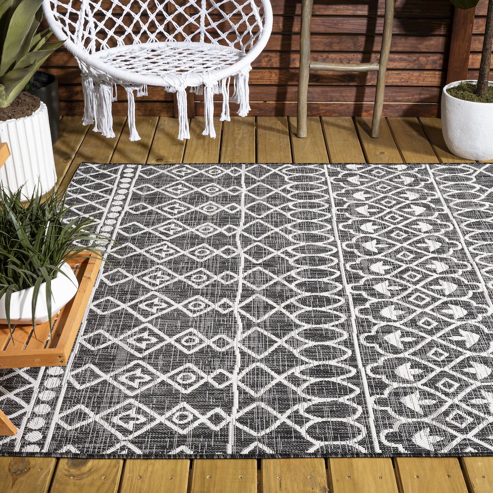 Kafel Tribal Bohemian Indoor/Outdoor Area Rug. Picture 8