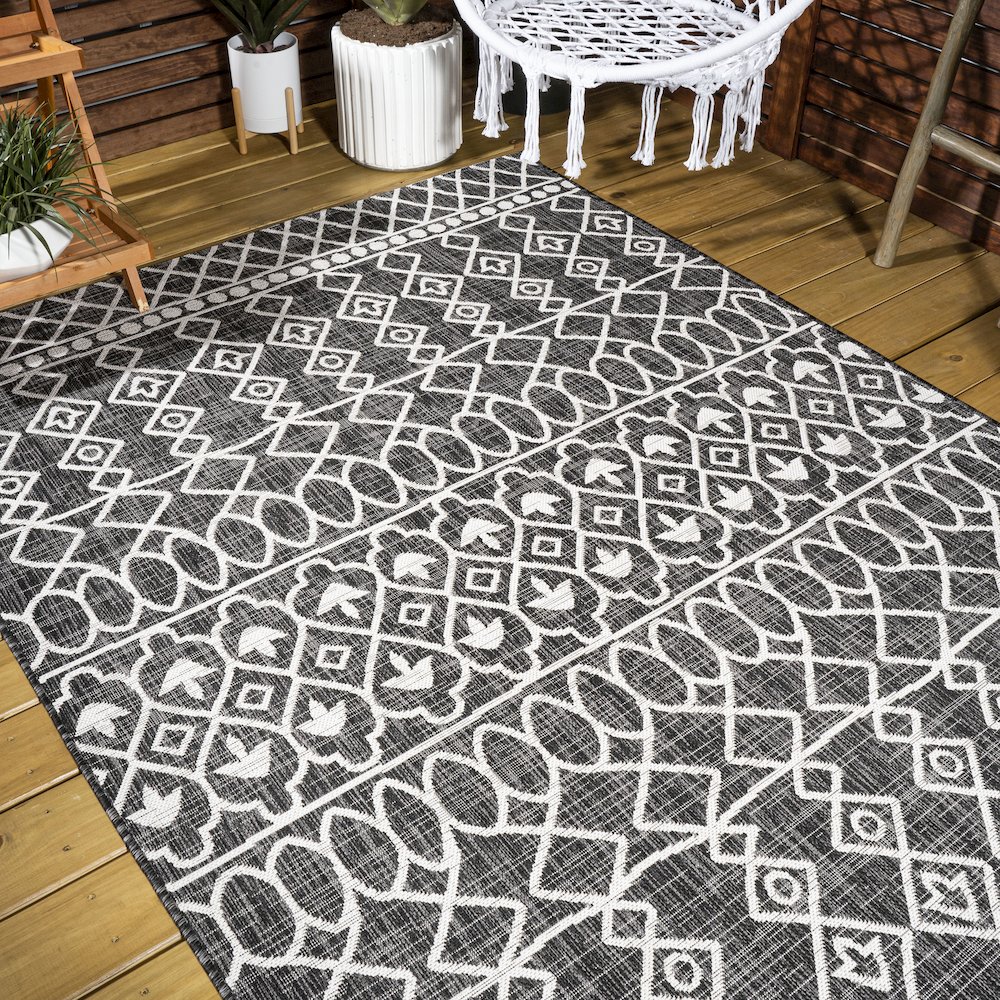 Kafel Tribal Bohemian Indoor/Outdoor Area Rug. Picture 9