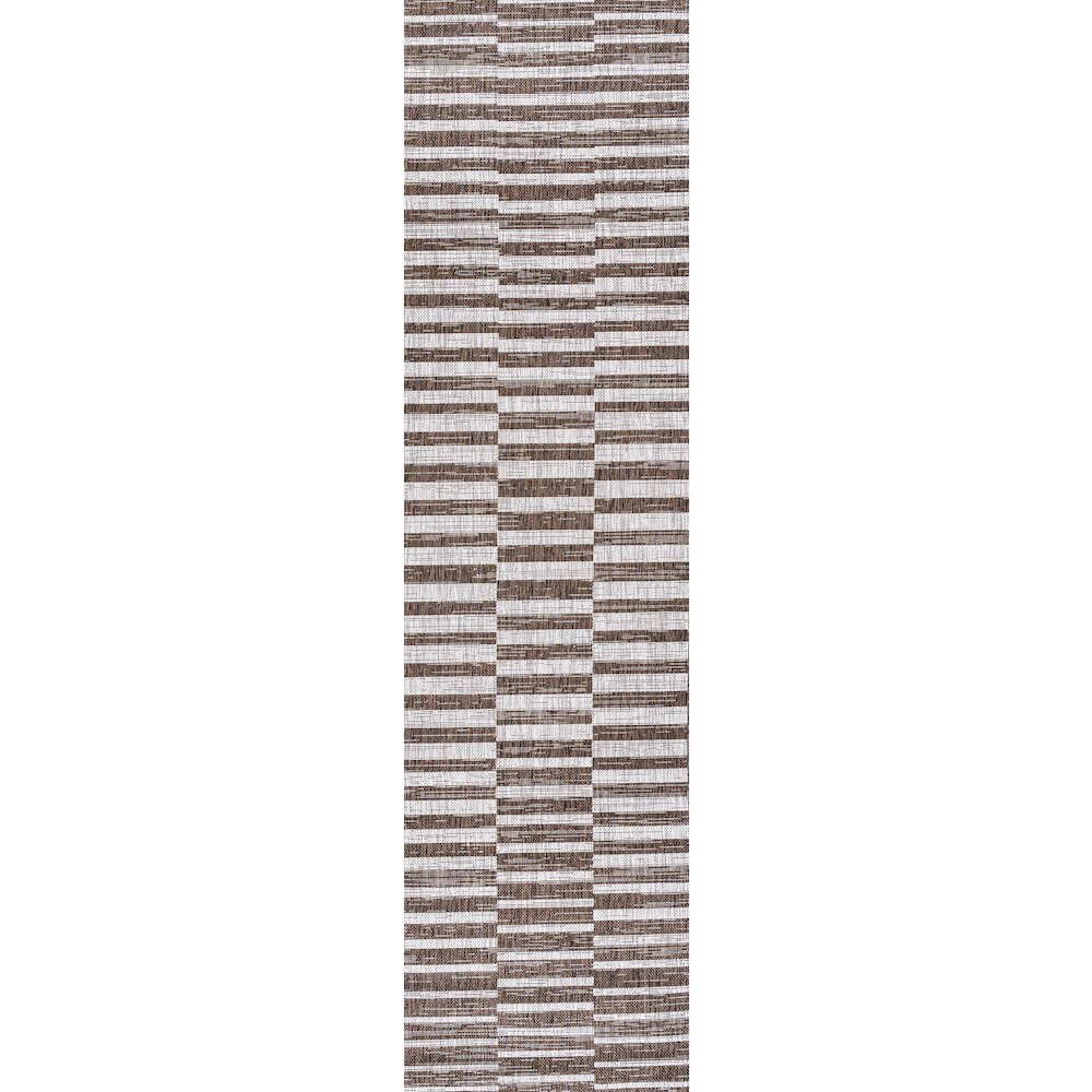 Sukie Modern Offset Stripe Indoor/Outdoor Area Rug. Picture 1