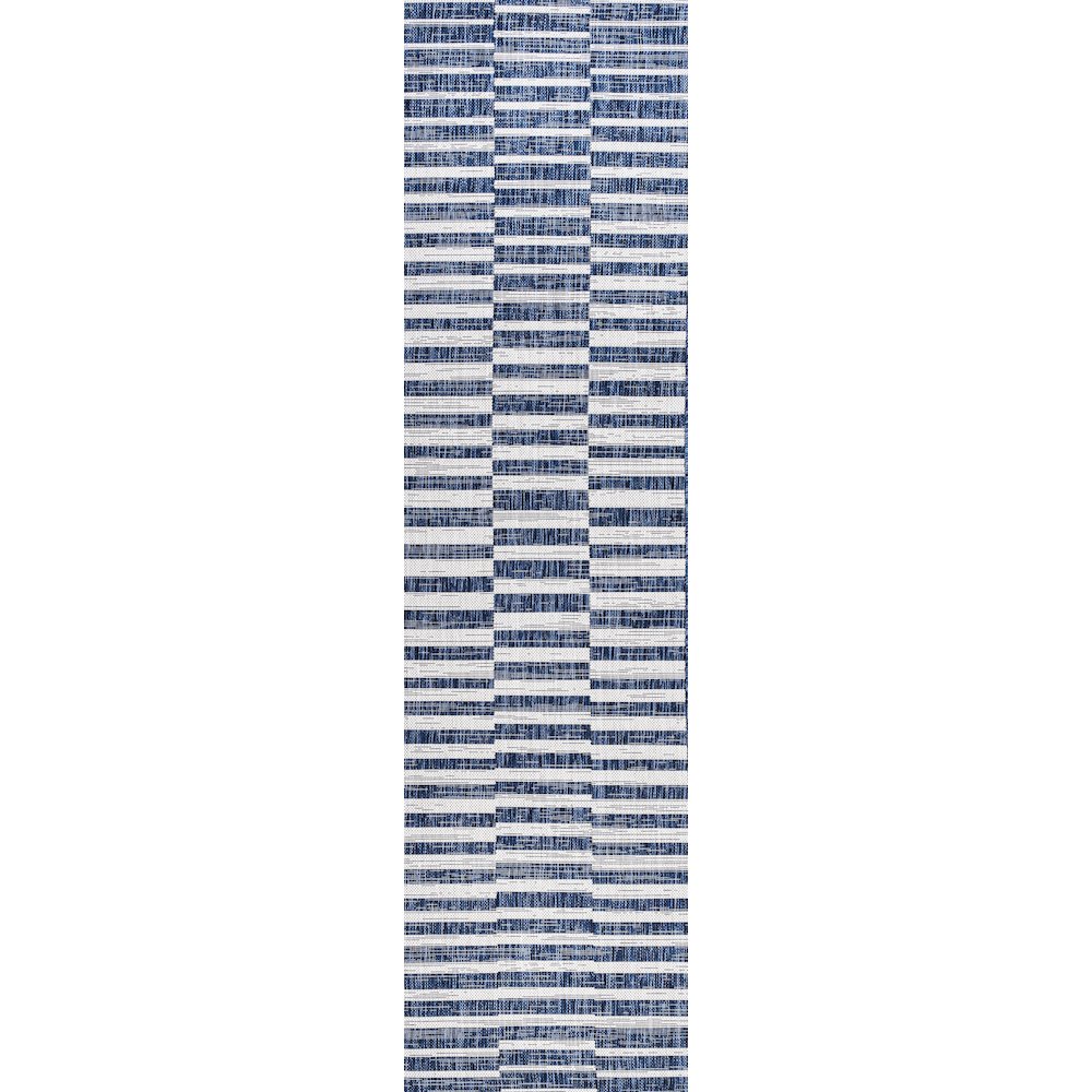 Sukie Modern Offset Stripe Indoor/Outdoor Area Rug. Picture 1