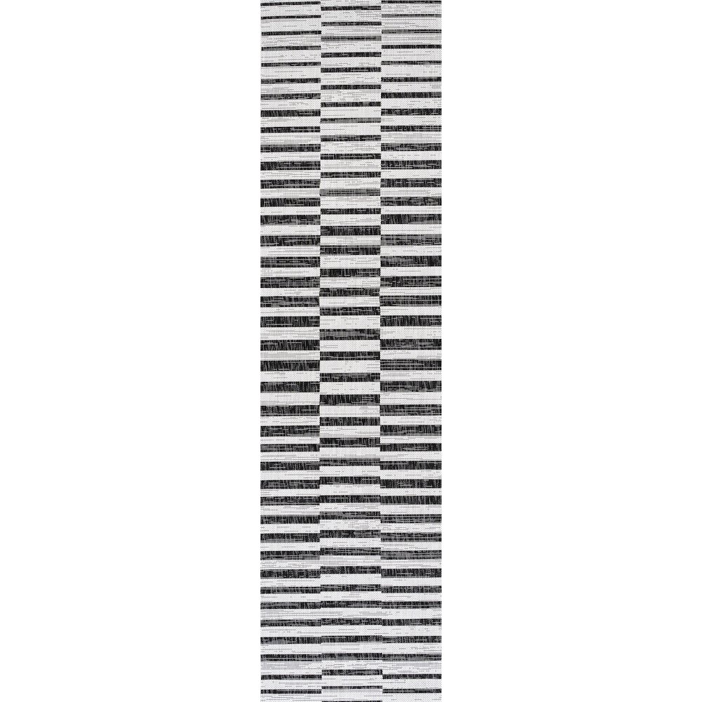 Sukie Modern Offset Stripe Indoor/Outdoor Area Rug. Picture 1