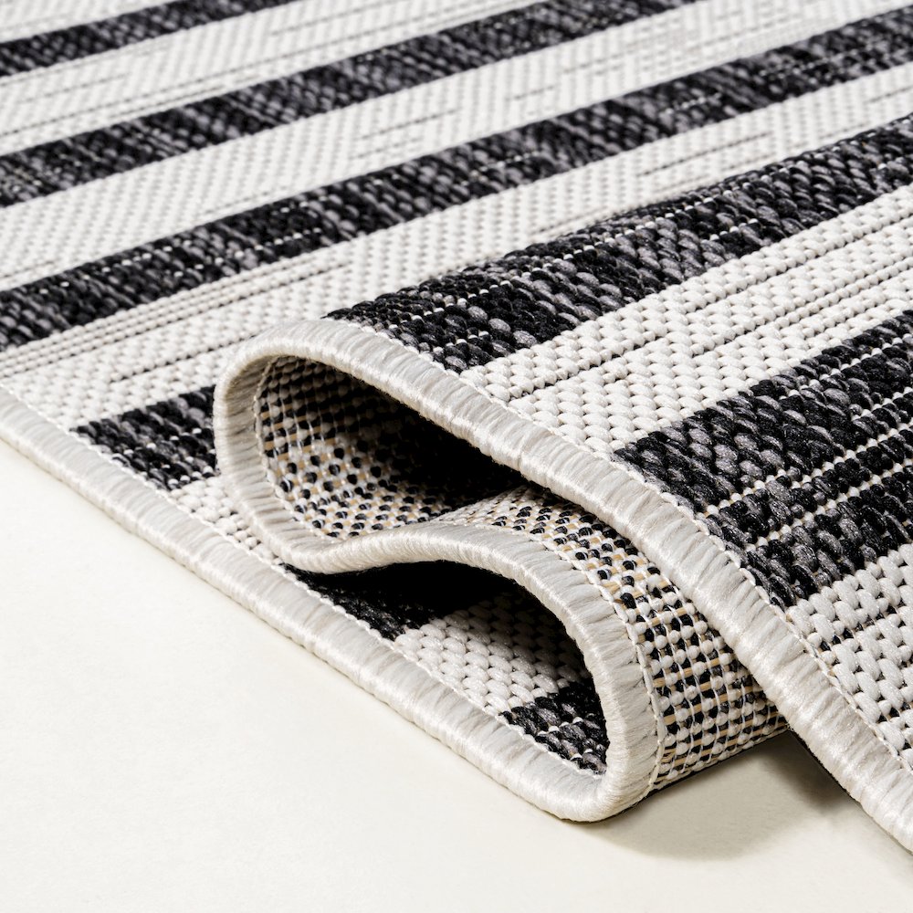 Sukie Modern Offset Stripe Indoor/Outdoor Area Rug. Picture 6