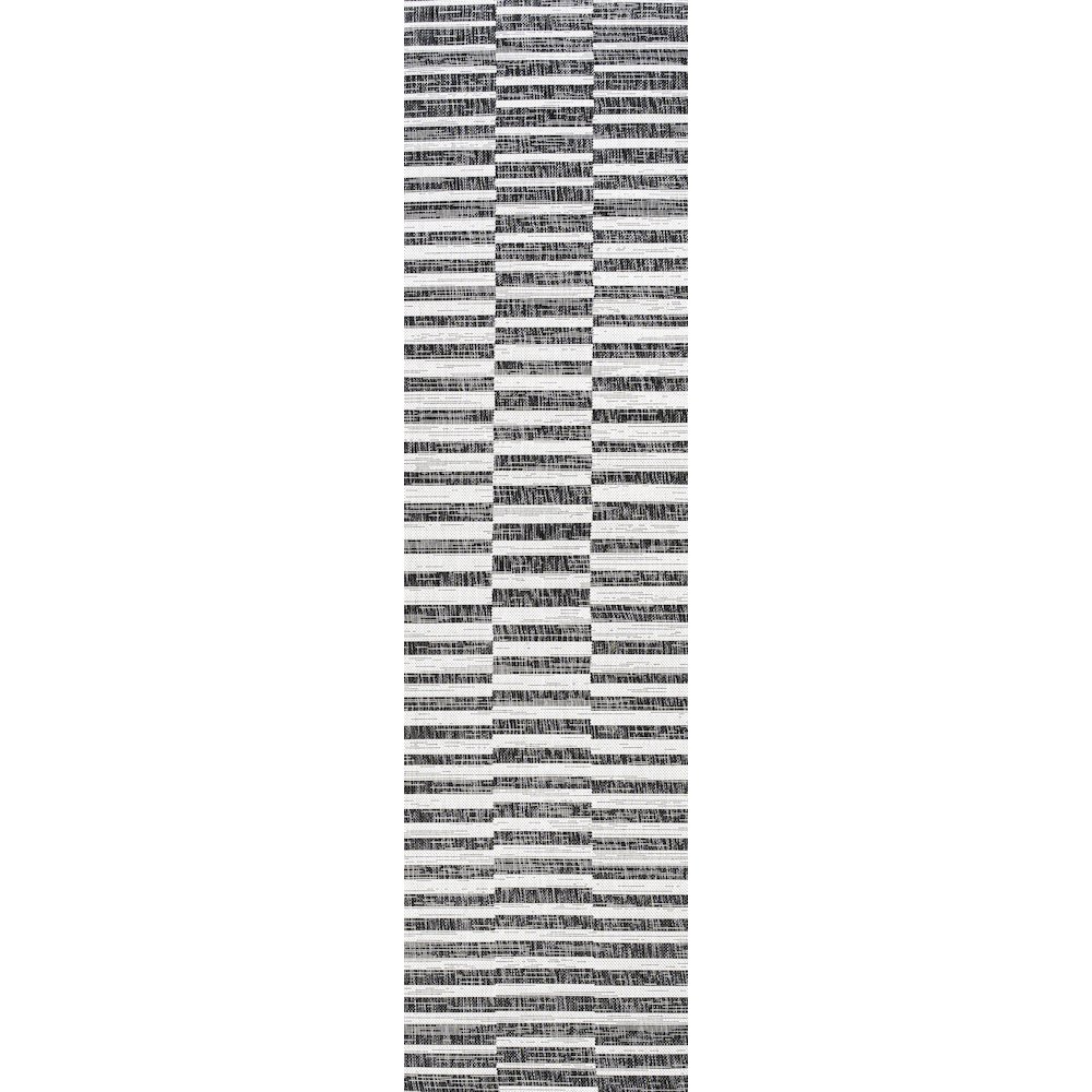 Sukie Modern Offset Stripe Indoor/Outdoor Area Rug. Picture 1