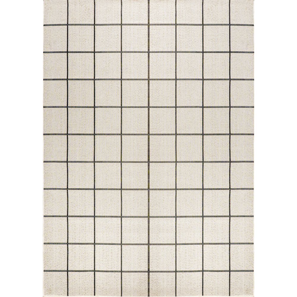 Grid Modern Squares Indoor/Outdoor Area Rug. Picture 1