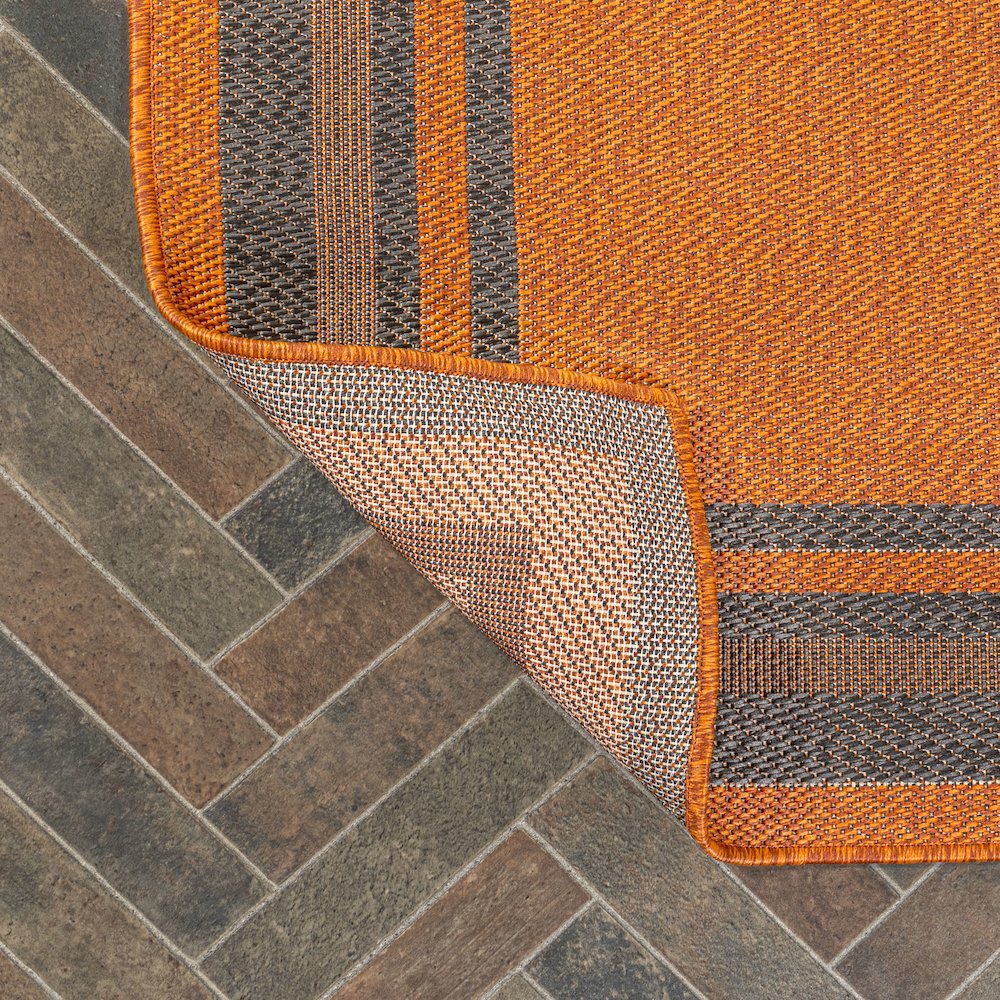 James Modern Border Stripe Indoor/Outdoor Area Rug. Picture 3