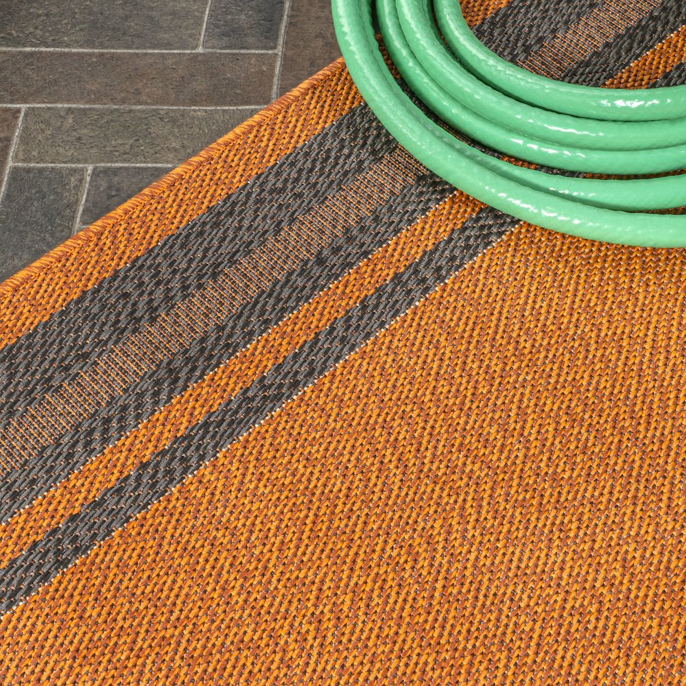 James Modern Border Stripe Indoor/Outdoor Area Rug. Picture 4
