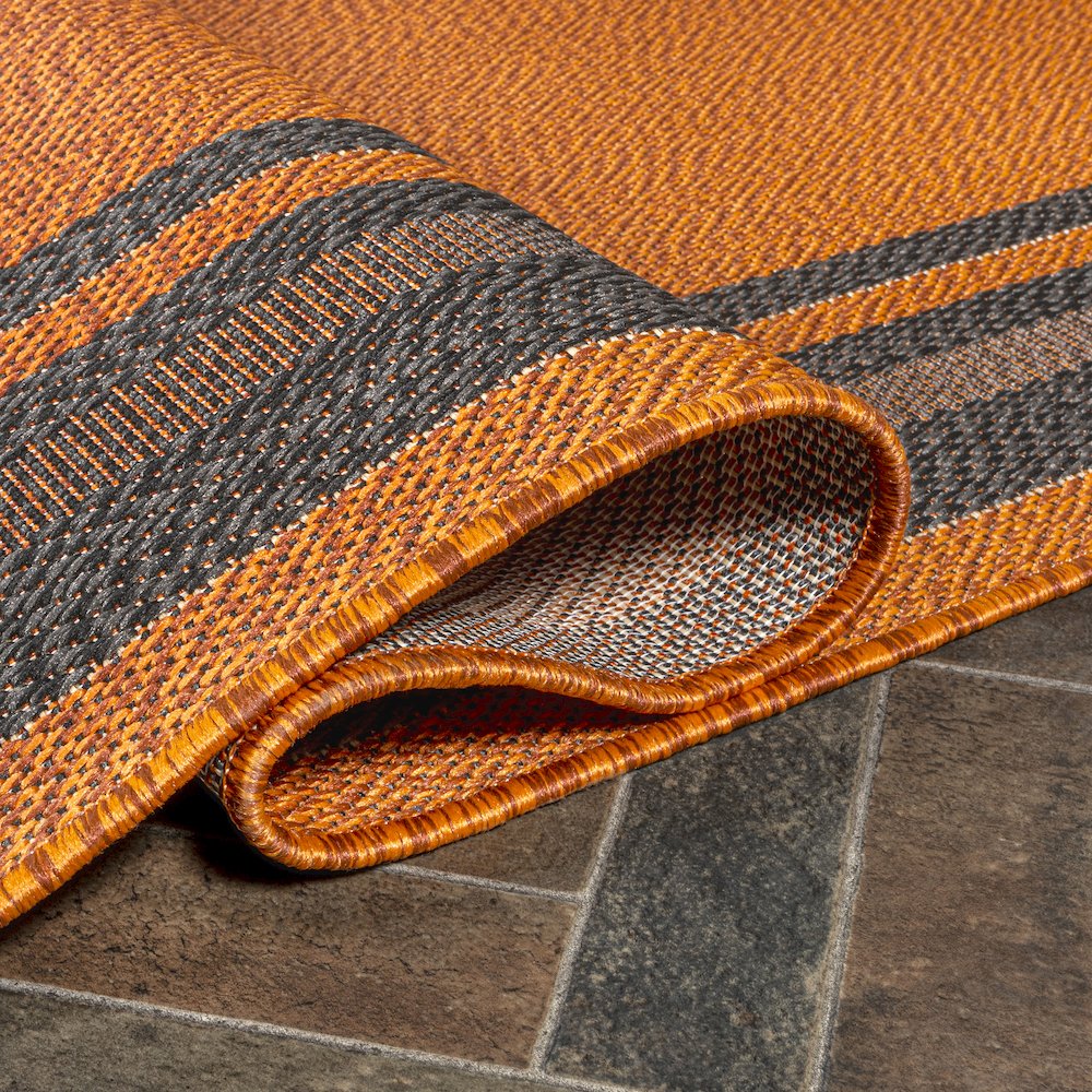 James Modern Border Stripe Indoor/Outdoor Area Rug. Picture 6