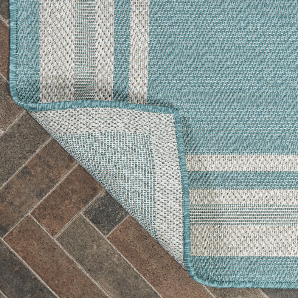 James Modern Border Stripe Indoor/Outdoor Area Rug. Picture 3