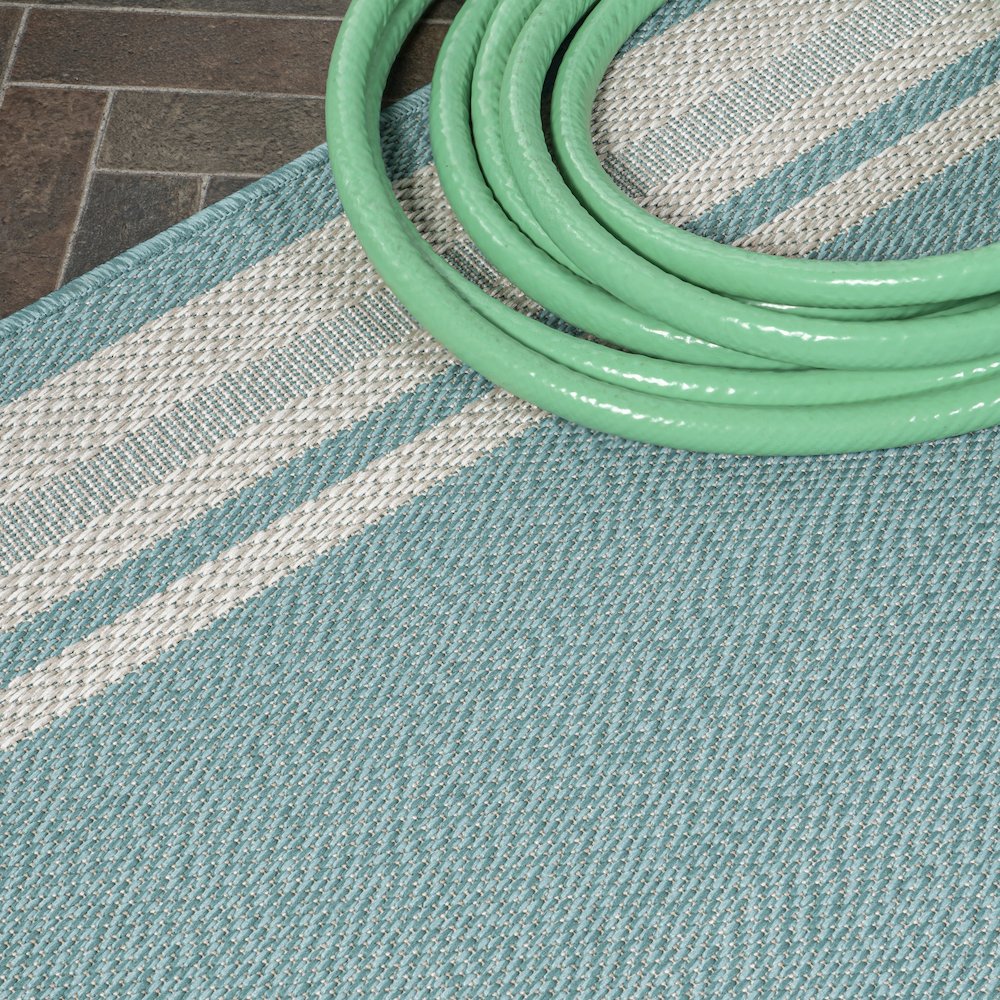 James Modern Border Stripe Indoor/Outdoor Area Rug. Picture 4
