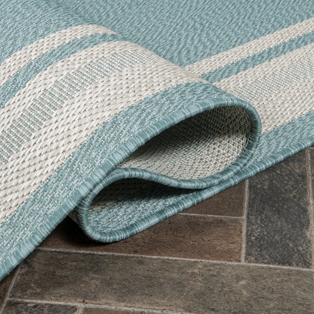 James Modern Border Stripe Indoor/Outdoor Area Rug. Picture 6