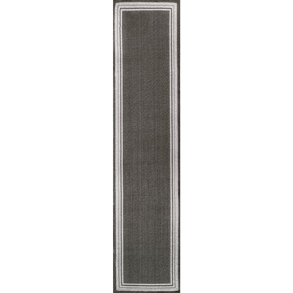 James Modern Border Stripe Indoor/Outdoor Area Rug. Picture 1