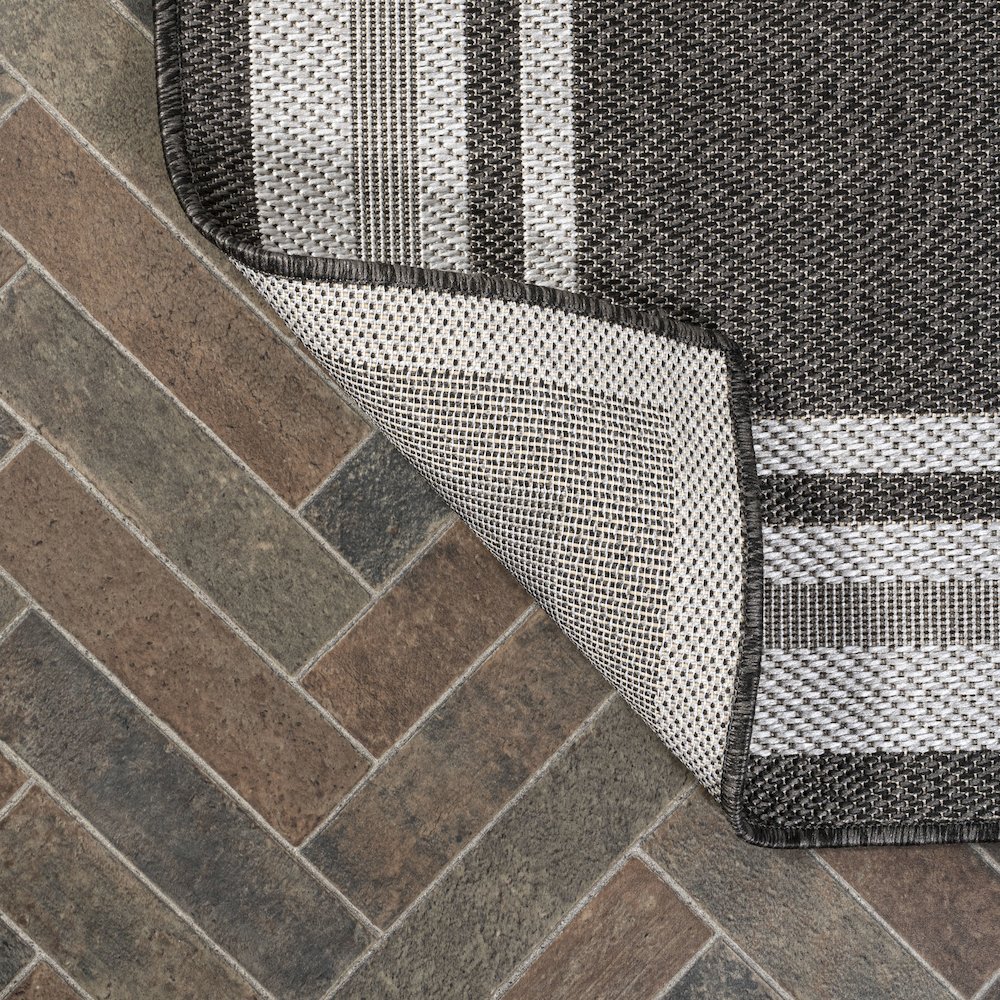 James Modern Border Stripe Indoor/Outdoor Area Rug. Picture 3