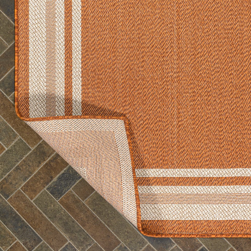 James Modern Border Stripe Indoor/Outdoor Area Rug. Picture 3