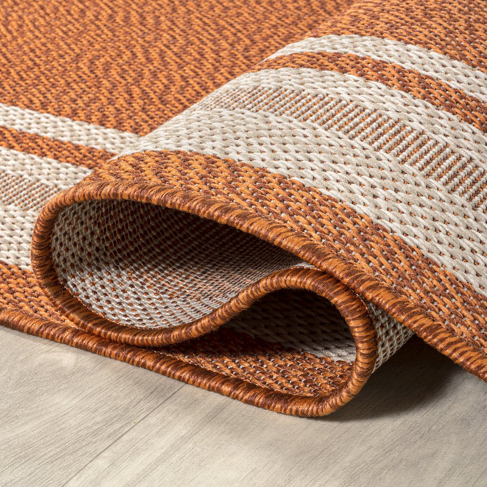 James Modern Border Stripe Indoor/Outdoor Area Rug. Picture 6