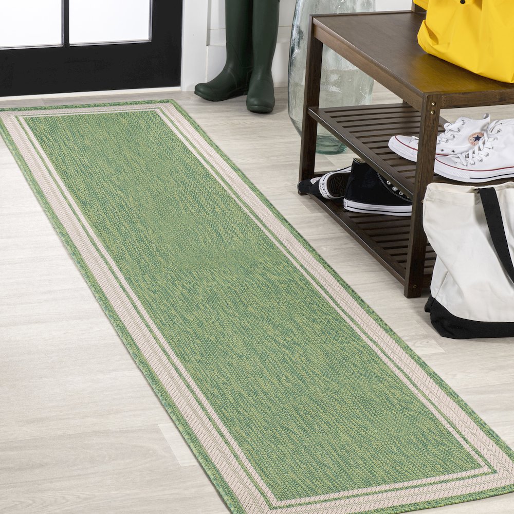 James Modern Border Stripe Indoor/Outdoor Area Rug. Picture 2