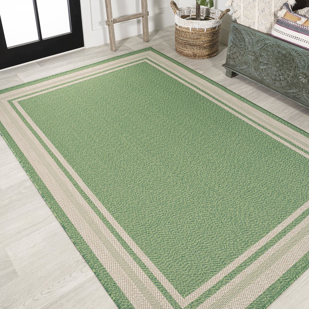 James Modern Border Stripe Indoor/Outdoor Area Rug. Picture 4