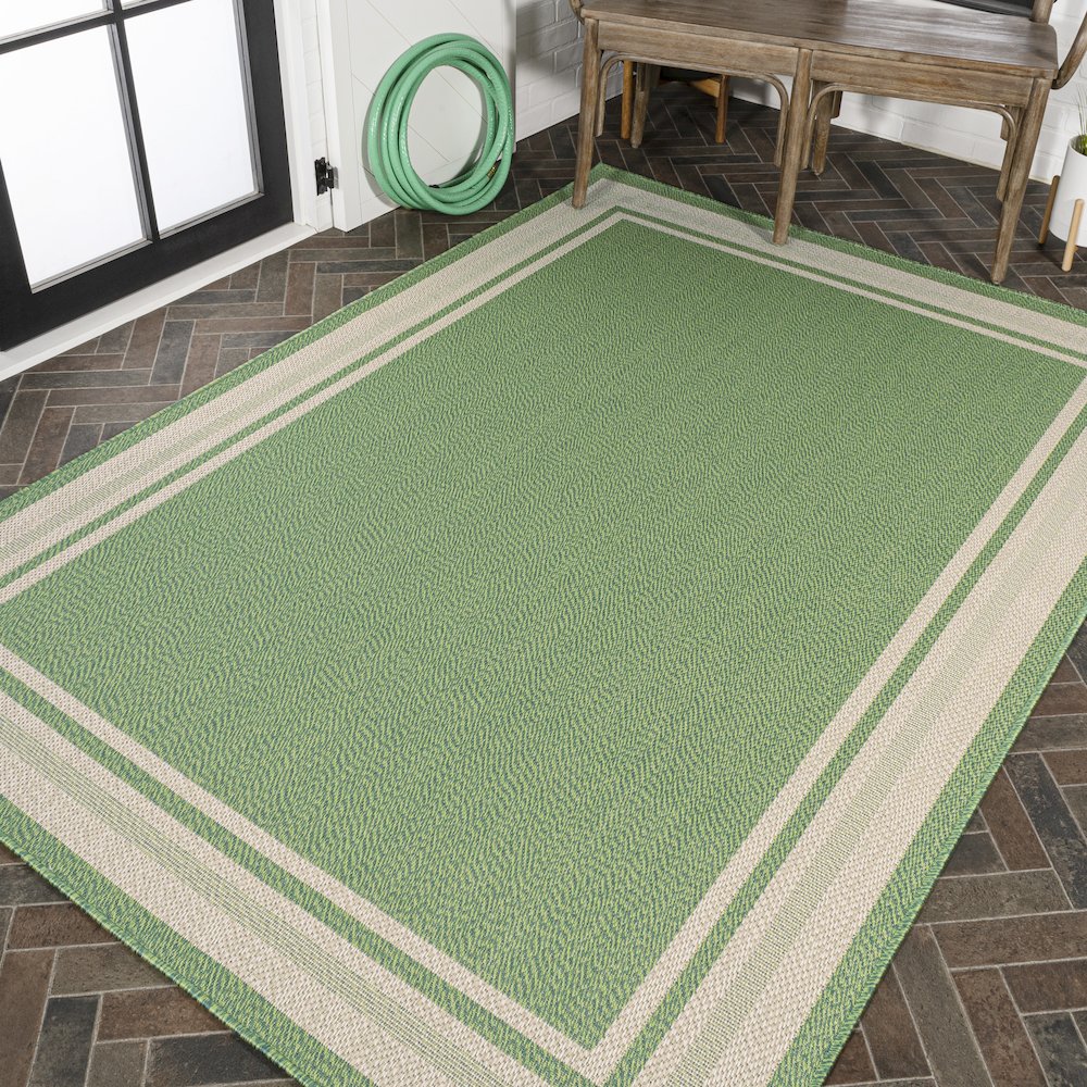 James Modern Border Stripe Indoor/Outdoor Area Rug. Picture 8