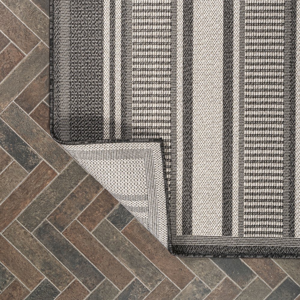 Haynes Modern Double Stripe Indoor/Outdoor Area Rug. Picture 3