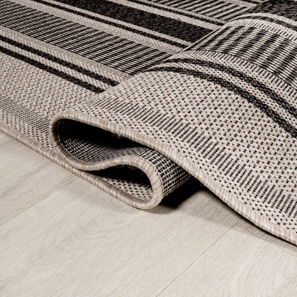 Haynes Modern Double Stripe Indoor/Outdoor Area Rug. Picture 6
