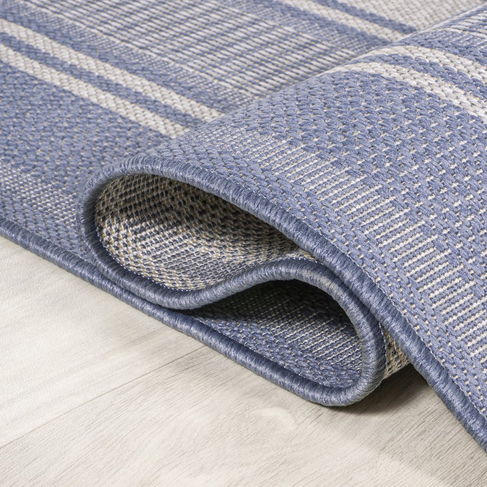 Haynes Modern Double Stripe Indoor/Outdoor Area Rug. Picture 5
