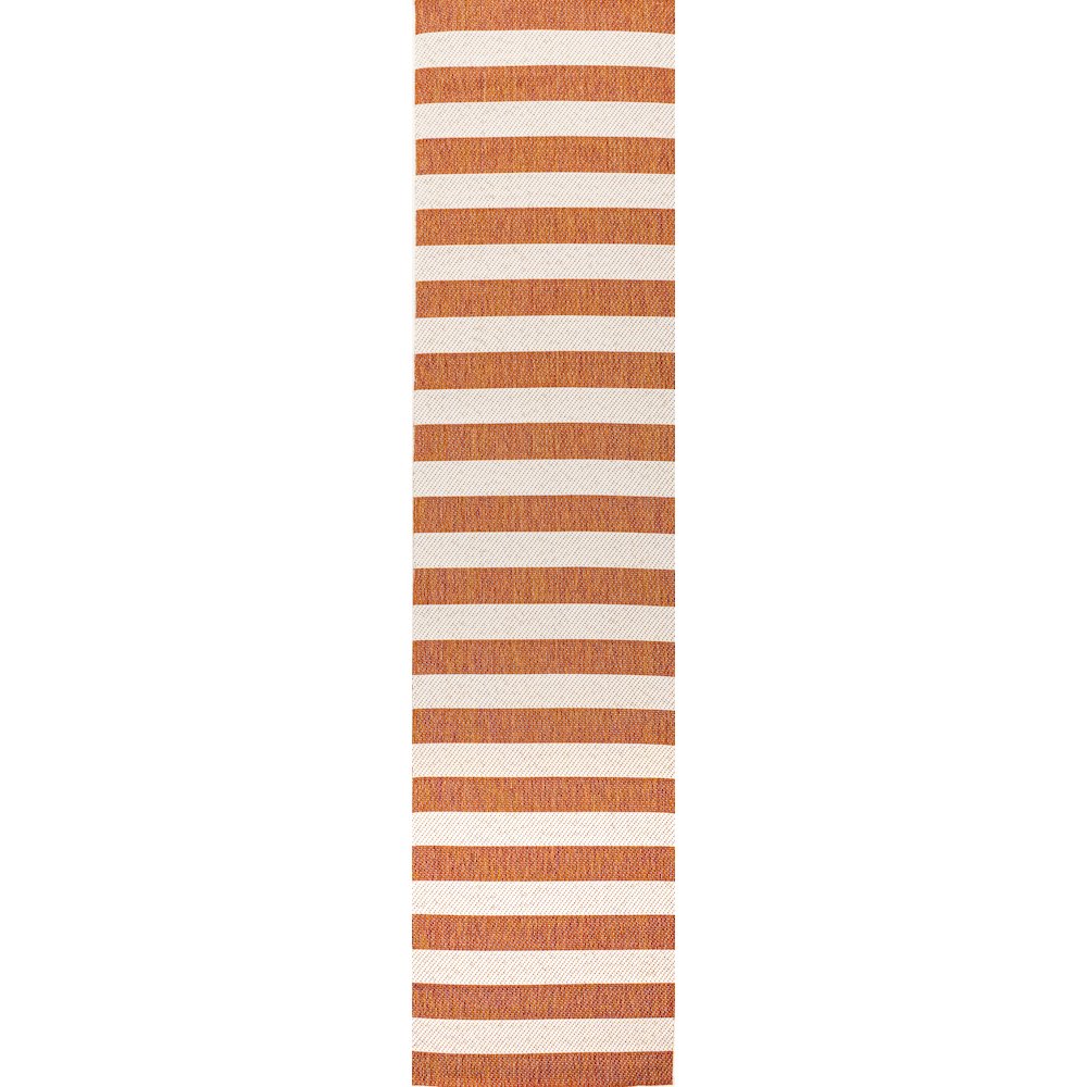 Negril Two Tone Wide Stripe Indoor/Outdoor Area Rug. Picture 1