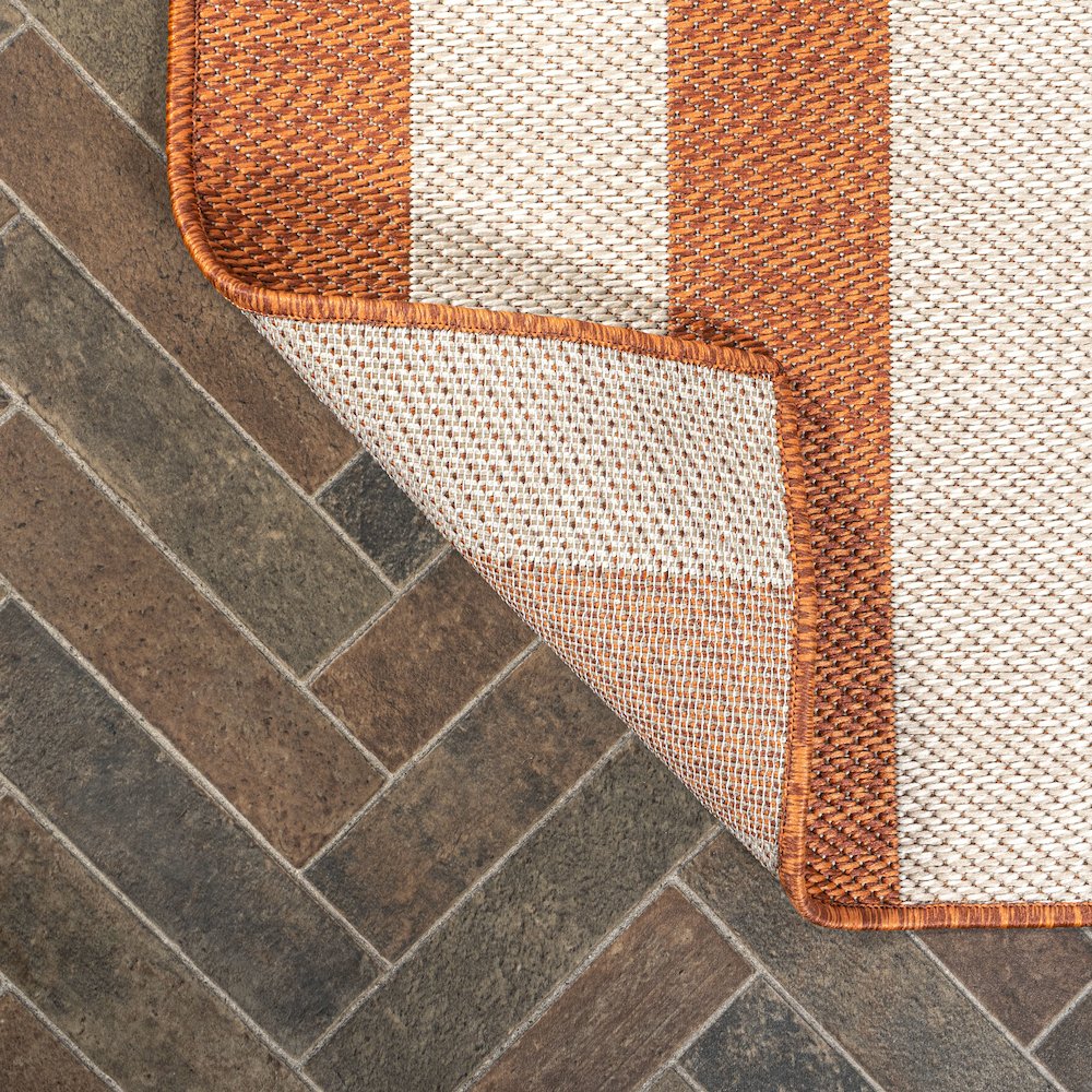 Negril Two Tone Wide Stripe Indoor/Outdoor Area Rug. Picture 3