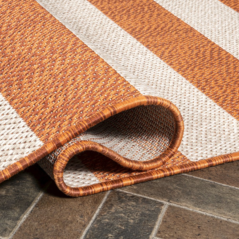 Negril Two Tone Wide Stripe Indoor/Outdoor Area Rug. Picture 6