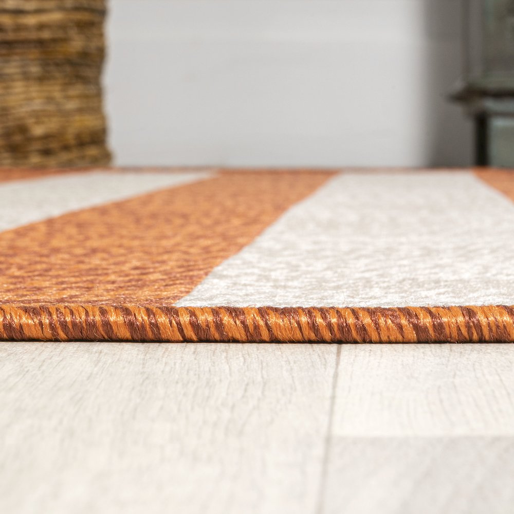 Negril Two Tone Wide Stripe Indoor/Outdoor Area Rug. Picture 9