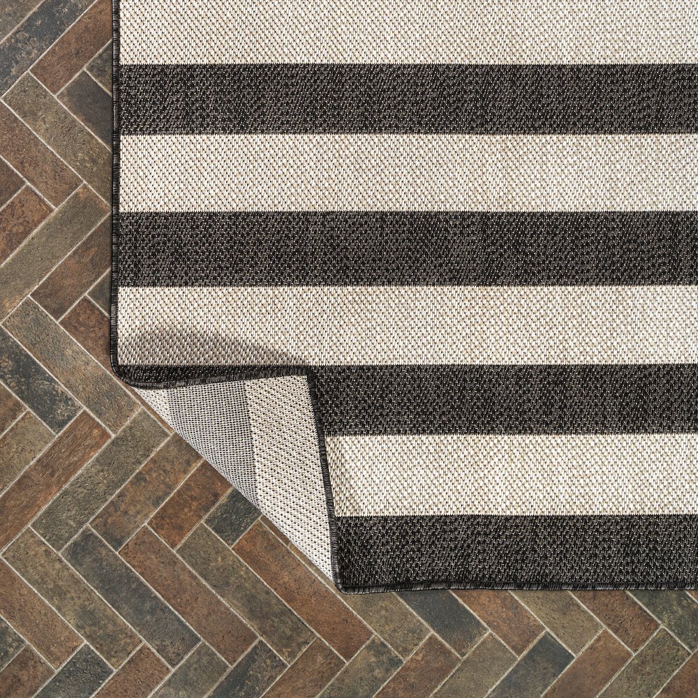 Negril Two Tone Wide Stripe Indoor/Outdoor Area Rug. Picture 3