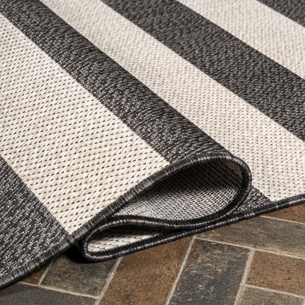 Negril Two Tone Wide Stripe Indoor/Outdoor Area Rug. Picture 6