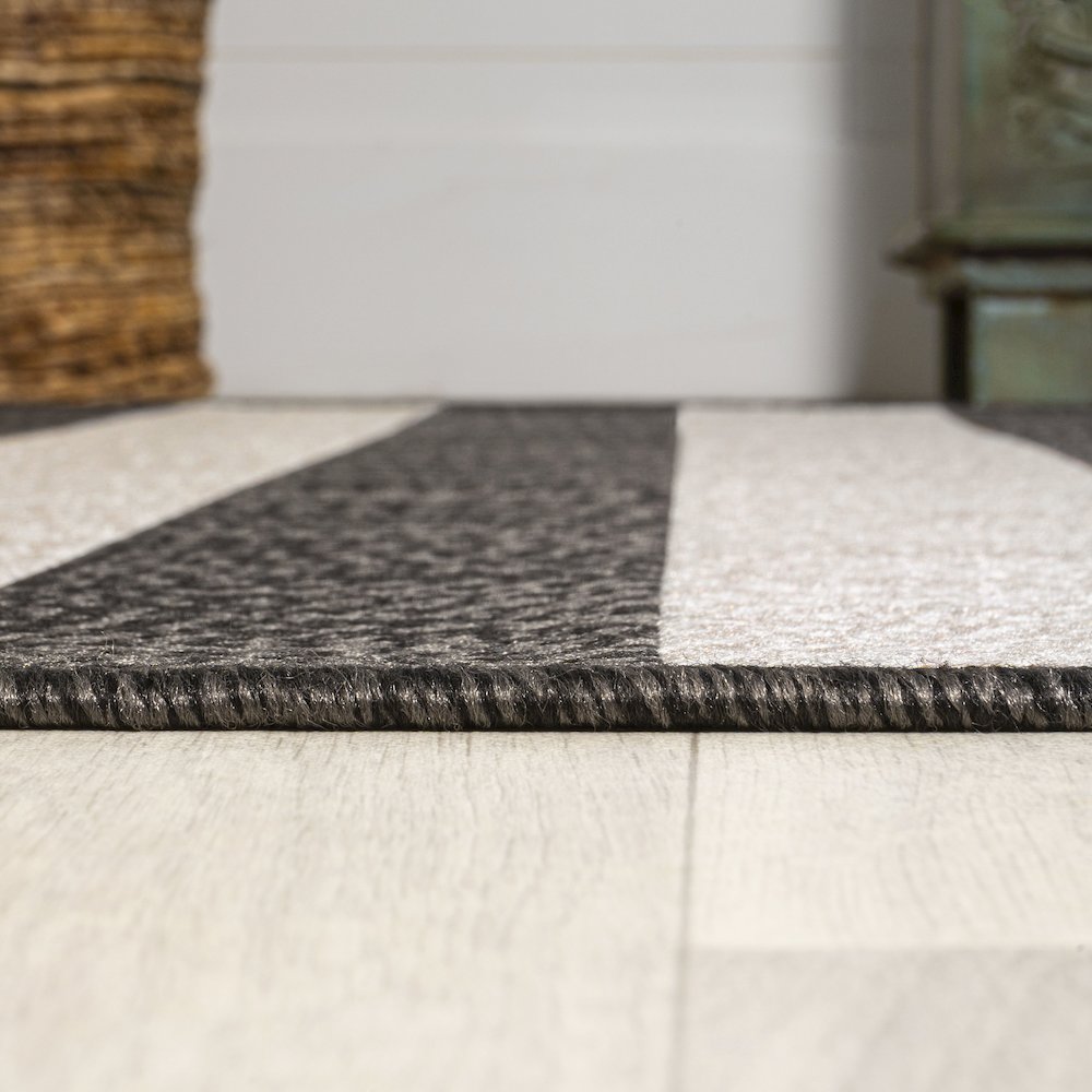 Negril Two Tone Wide Stripe Indoor/Outdoor Area Rug. Picture 9
