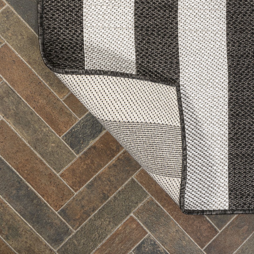 Negril Two Tone Wide Stripe Indoor/Outdoor Area Rug. Picture 3