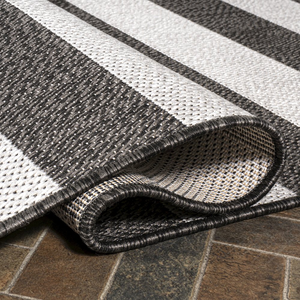 Negril Two Tone Wide Stripe Indoor/Outdoor Area Rug. Picture 6