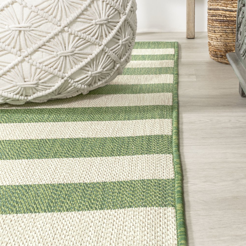 Negril Two Tone Wide Stripe Indoor/Outdoor Area Rug. Picture 5