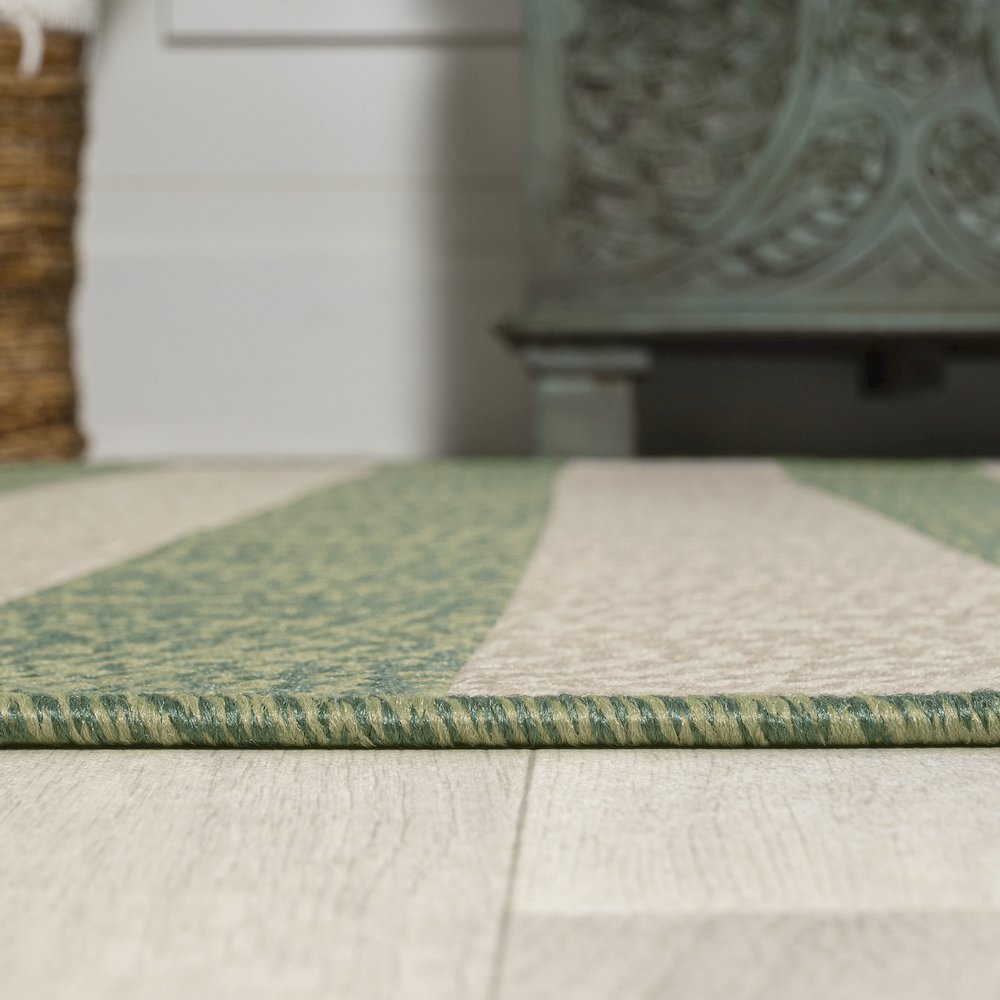 Negril Two Tone Wide Stripe Indoor/Outdoor Area Rug. Picture 9