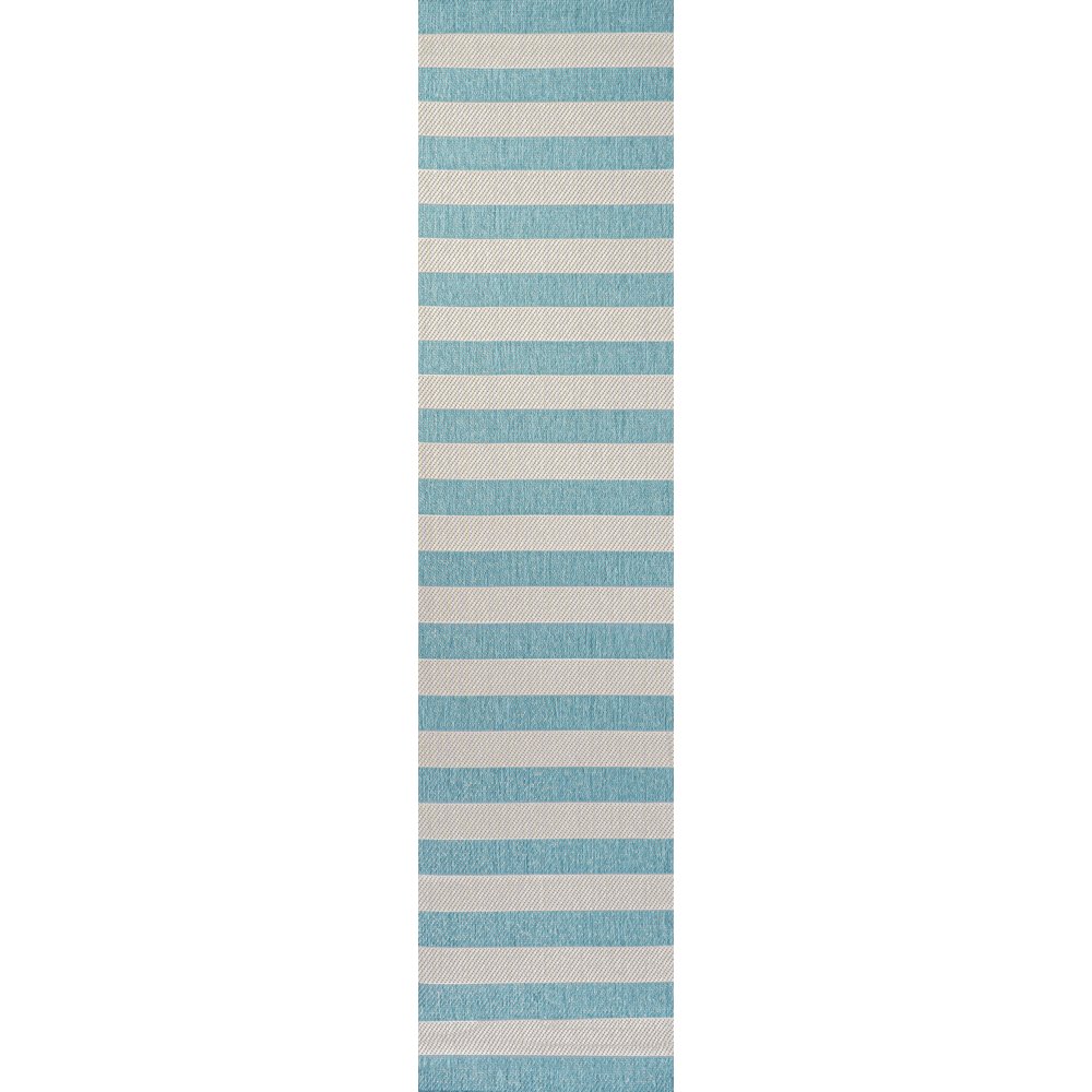 Negril Two Tone Wide Stripe Indoor/Outdoor Area Rug. Picture 1