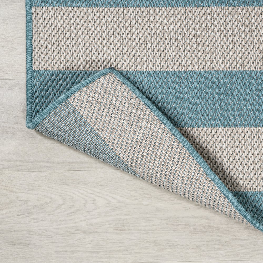 Negril Two Tone Wide Stripe Indoor/Outdoor Area Rug. Picture 3