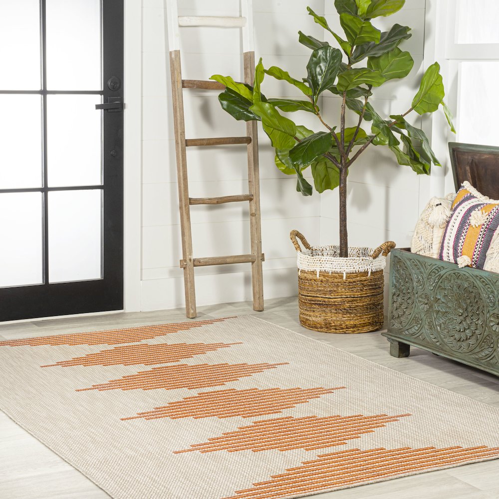 Vinales Diamond Stripe Indoor/Outdoor Area Rug. Picture 5