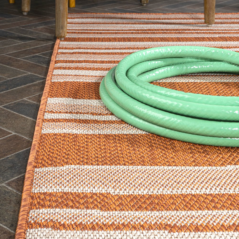 Castara Wavy Stripe Modern Indoor/Outdoor Area Rug. Picture 5