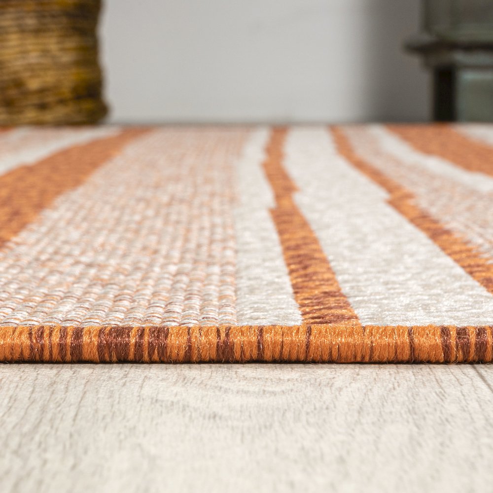 Castara Wavy Stripe Modern Indoor/Outdoor Area Rug. Picture 9