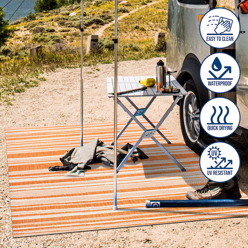 Castara Wavy Stripe Modern Indoor/Outdoor Area Rug. Picture 8