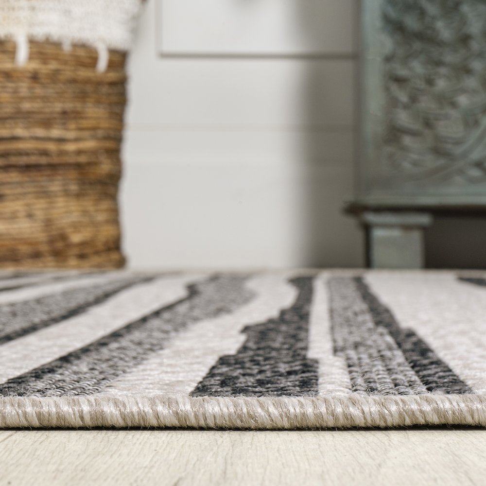 Castara Wavy Stripe Modern Indoor/Outdoor Area Rug. Picture 9