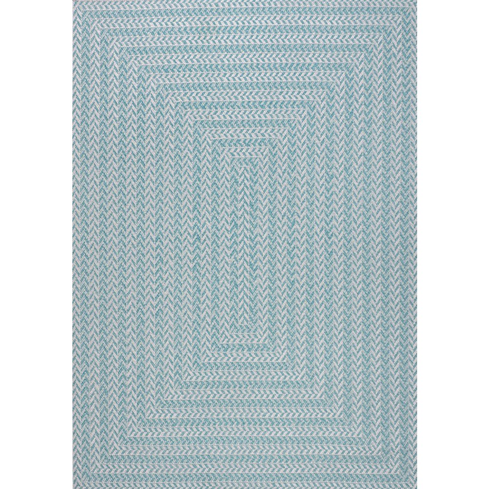 Chevron Modern Concentric Squares Indoor/Outdoor Area Rug. Picture 1