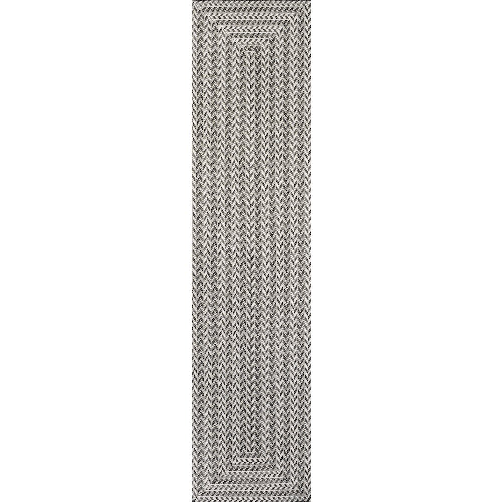 Chevron Modern Concentric Squares Indoor/Outdoor Area Rug. Picture 1