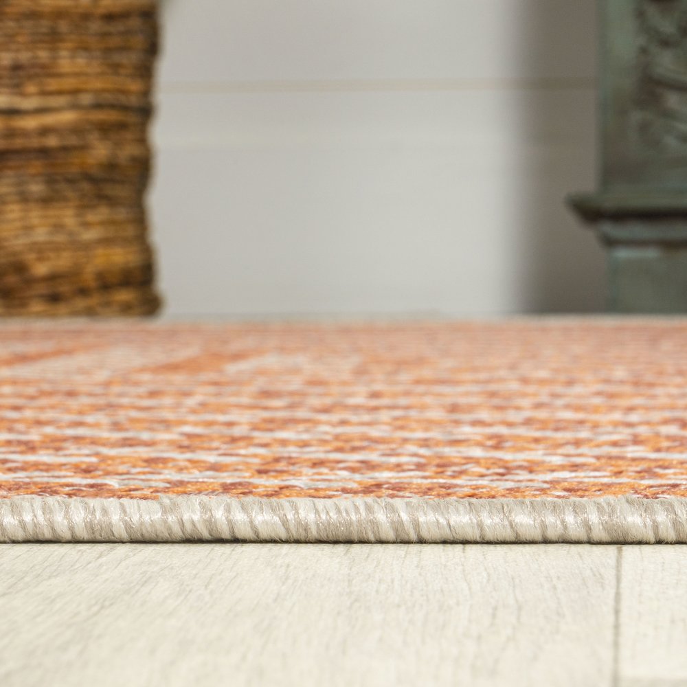 Chevron Modern Concentric Squares Indoor/Outdoor Area Rug. Picture 9