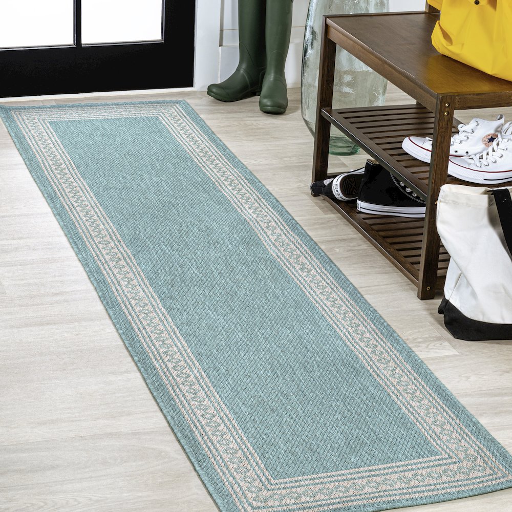 Lucia Classic Diamond Border Indoor/Outdoor Area Rug. Picture 2