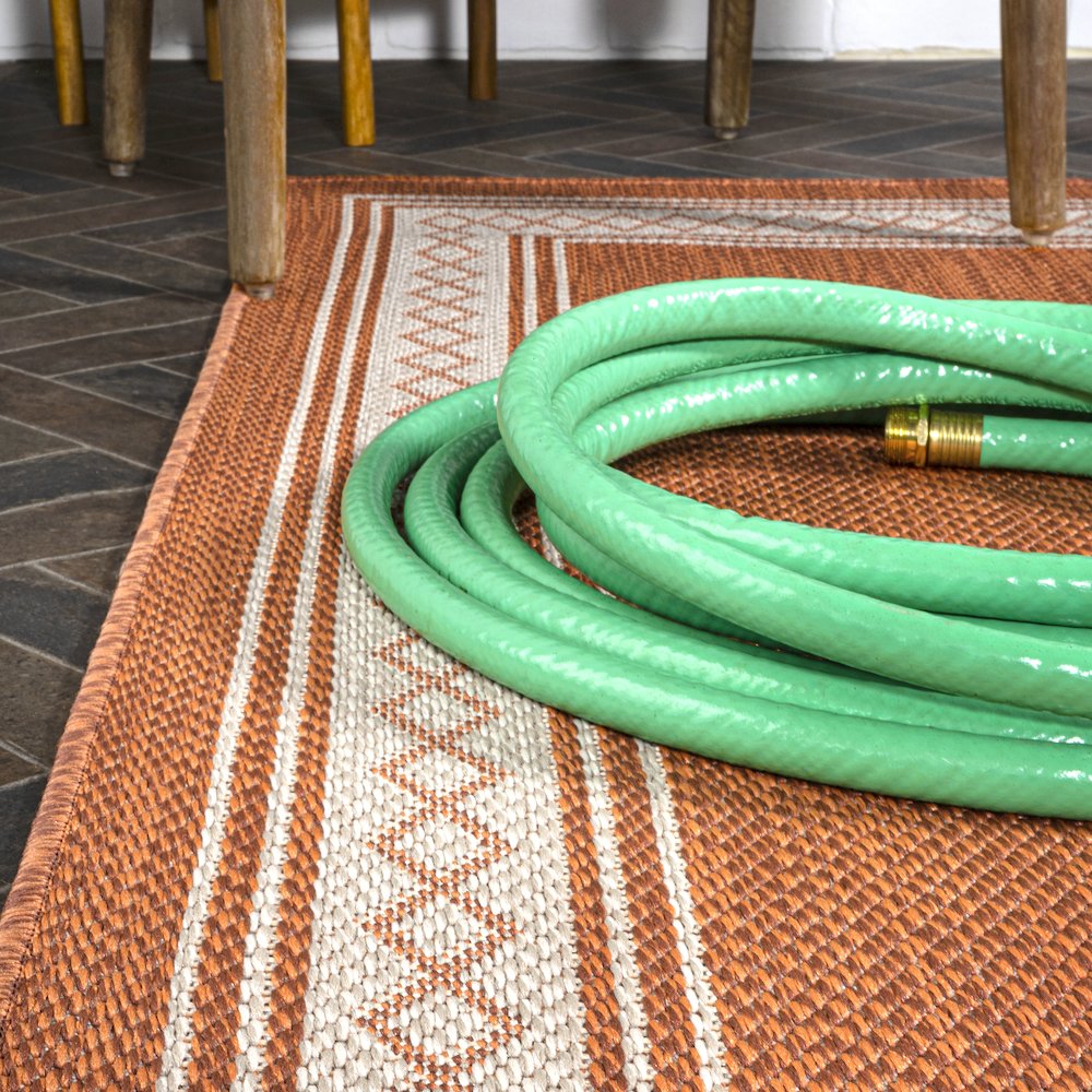 Lucia Classic Diamond Border Indoor/Outdoor Area Rug. Picture 5