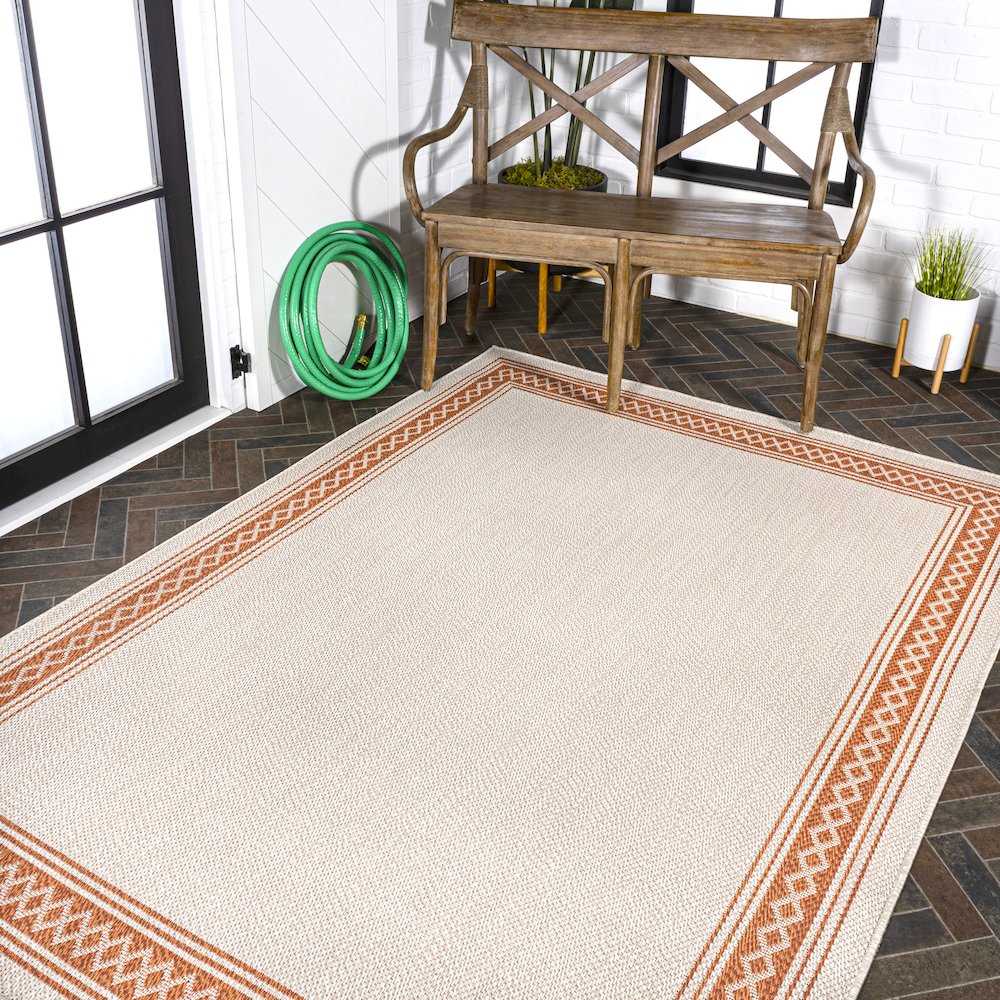 Lucia Classic Diamond Border Indoor/Outdoor Area Rug. Picture 8