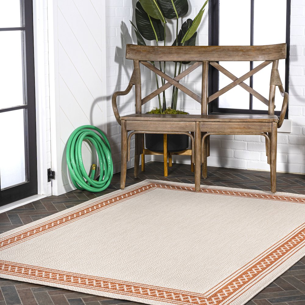 Lucia Classic Diamond Border Indoor/Outdoor Area Rug. Picture 9