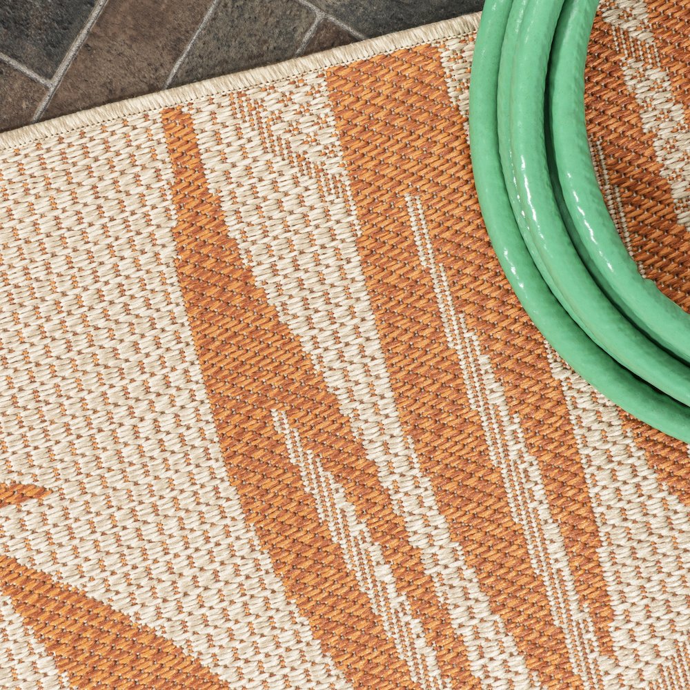 Havana Tropical Palm Leaf Indoor/Outdoor Area Rug. Picture 3